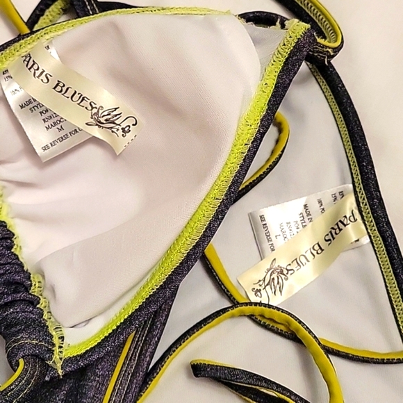 Paris Blues 2 Piece Halter Triangle Bikini Swim Suit - Picture 9 of 17